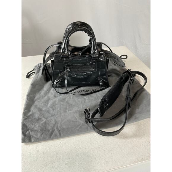 Balenciaga 'Nano' Black Leather Neo Classic Bag - Picture 2 of 5